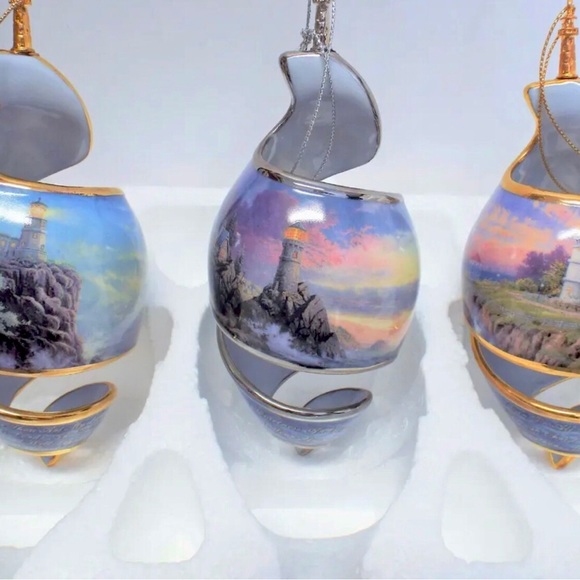 Set of 3 Vintage Thomas Kinkade’s “SHORELINE SPLENDOR “ Collectible New - Picture 8 of 13